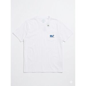 Vineyard Vines T-Shirt Boys White Cap Tropical  Whale Fill Graphic Pocket XL